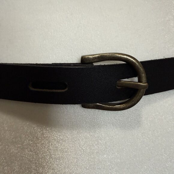 Time And Tru Punched Black Leather Belt - Women's Size S/M - Picture 4 of 15